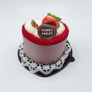 red strawberry heart cake cotton microfiber bath hand face towel treat